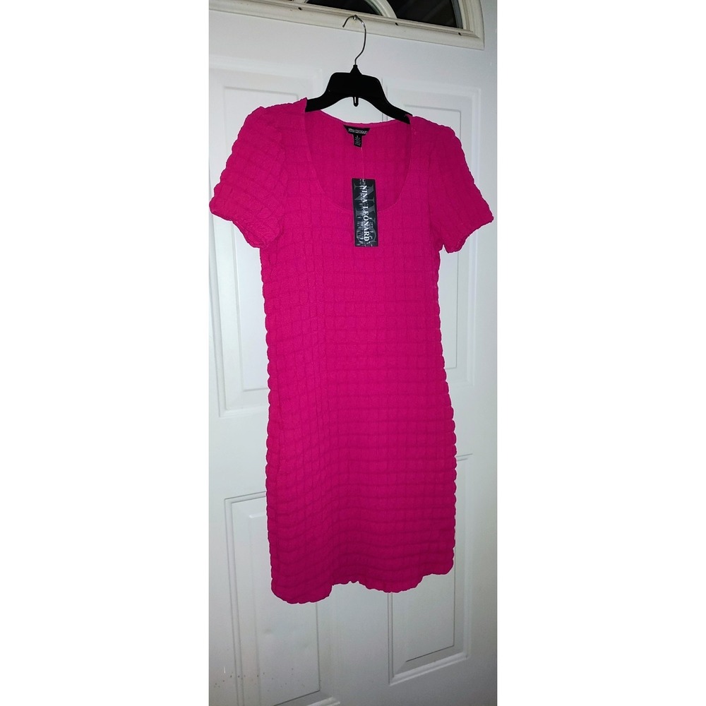 Nina Leonard Pink Bubble Dress Size S NWT